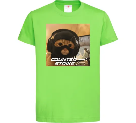 Детская футболка Cat terrorist CS Лаймовый фото