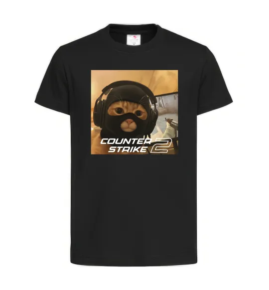 Детская футболка Cat terrorist CS Черный фото