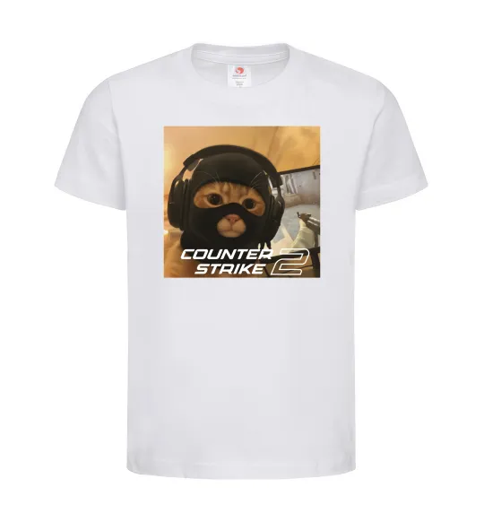 Детская футболка Cat terrorist CS Белый фото
