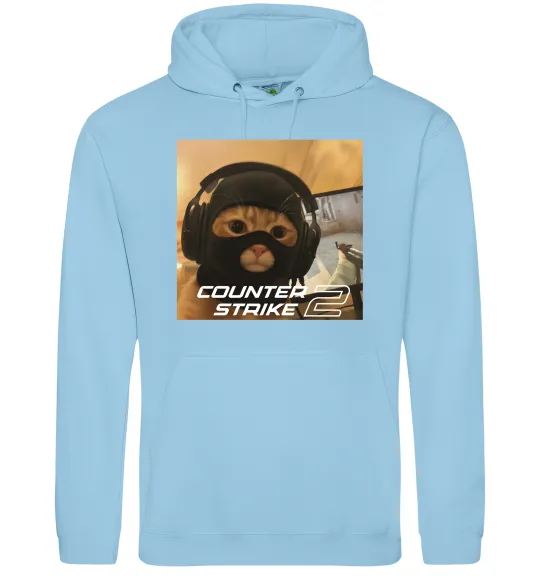 Женская толстовка (худи) Cat terrorist CS Голубой фото