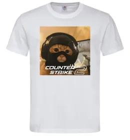 Чоловіча футболка Cat terrorist CS Білий фото