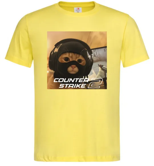 Мужская футболка Cat terrorist CS Лимонный фото