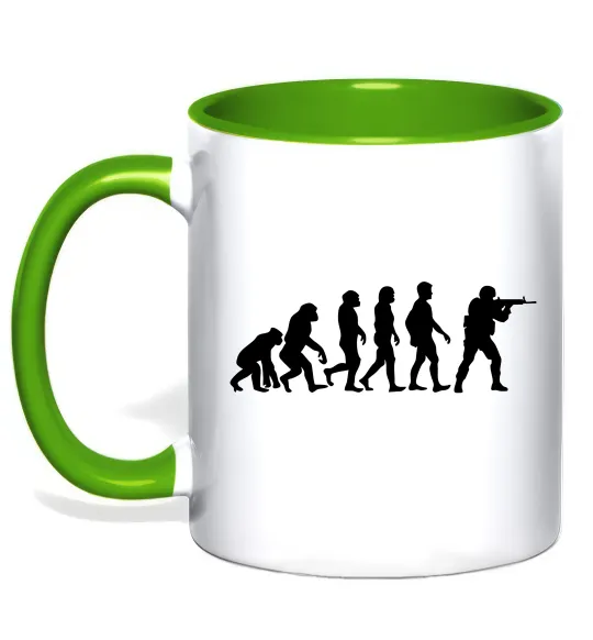 Чашка с цветной ручкой Counter Strike gamer evolution Лаймовый фото