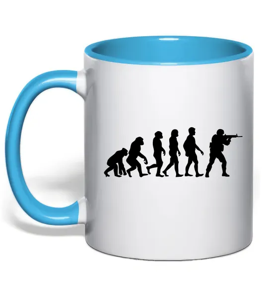 Чашка с цветной ручкой Counter Strike gamer evolution Голубой фото