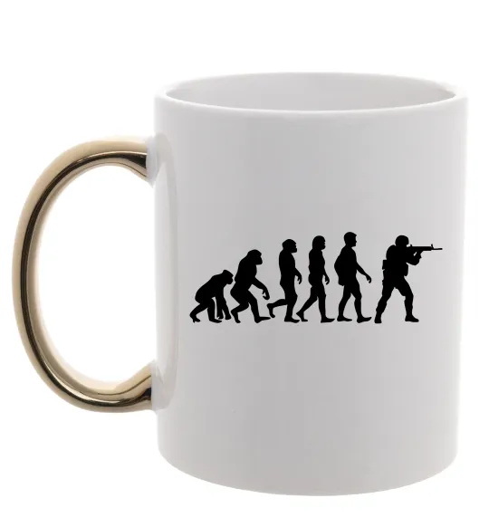 Чашка с цветной ручкой Counter Strike gamer evolution Золото фото