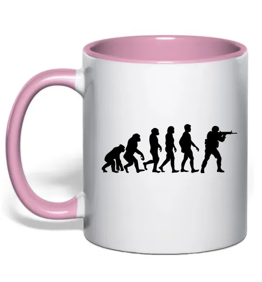 Чашка с цветной ручкой Counter Strike gamer evolution Нежно розовый фото