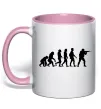 Чашка с цветной ручкой Counter Strike gamer evolution Нежно розовый Чашка с цветной ручкой Counter Strike gamer evolution Нежно розовый фото