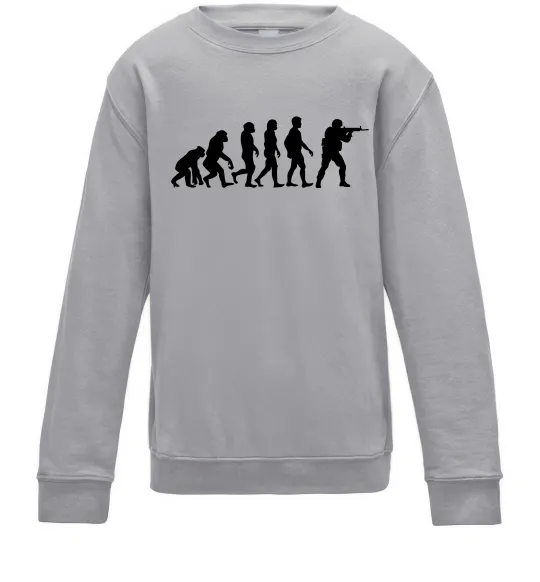 Детский Свитшот Counter Strike gamer evolution Серый меланж фото