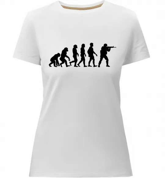 Женская премиум футболка Counter Strike gamer evolution Белый фото