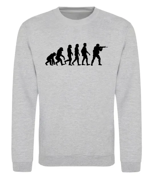 Свитшот Counter Strike gamer evolution Серый меланж фото