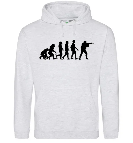 Мужская толстовка (худи) Counter Strike gamer evolution Серый меланж фото