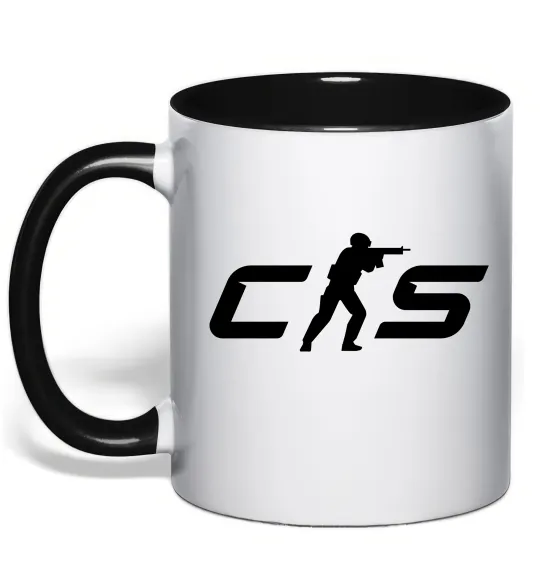 Чашка с цветной ручкой CS Черный фото