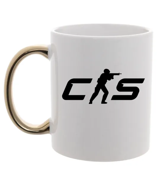 Чашка с цветной ручкой CS Золото фото