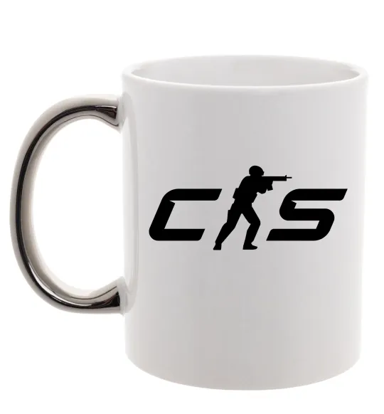 Чашка с цветной ручкой CS Серебро фото