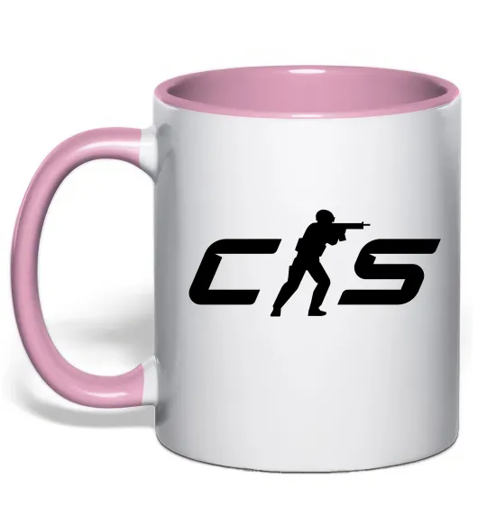 Чашка с цветной ручкой CS Нежно розовый фото