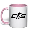 Чашка с цветной ручкой CS Нежно розовый фото