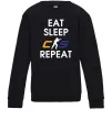 Детский Свитшот Eat sleep CS repeat Черный фото