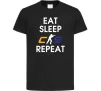 Детская футболка Eat sleep CS repeat Черный Детская футболка Eat sleep CS repeat Черный фото
