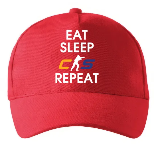 Кепка Eat sleep CS repeat Красный фото