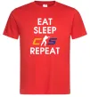 Мужская футболка Eat sleep CS repeat Красный Мужская футболка Eat sleep CS repeat Красный фото