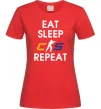 Женская футболка Eat sleep CS repeat Красный фото