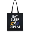 Эко-сумка Eat sleep CS repeat Черный фото