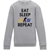 Детский Свитшот Eat sleep CS repeat Серый меланж фото