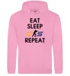 Женская толстовка (худи) Eat sleep CS repeat Розовый фото