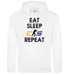 Женская толстовка (худи) Eat sleep CS repeat Белый Женская толстовка (худи) Eat sleep CS repeat Белый фото