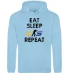 Женская толстовка (худи) Eat sleep CS repeat Голубой Женская толстовка (худи) Eat sleep CS repeat Голубой фото