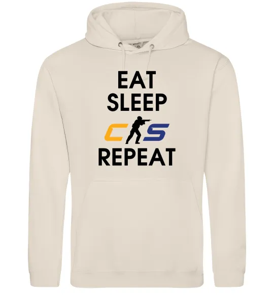 Женская толстовка (худи) Eat sleep CS repeat Таш фото