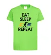 Детская футболка Eat sleep CS repeat Лаймовый фото