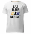 Мужская премиум футболка Eat sleep CS repeat Белый фото