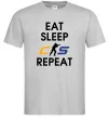 Мужская футболка Eat sleep CS repeat Серый Мужская футболка Eat sleep CS repeat Серый фото