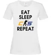 Женская футболка Eat sleep CS repeat Белый фото