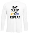 Лонгслив Eat sleep CS repeat Белый фото