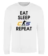 Свитшот Eat sleep CS repeat Белый фото