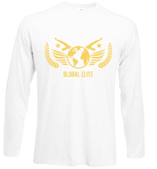 Лонгслив Global elite Белый фото