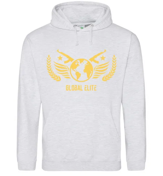 Мужская толстовка (худи) Global elite Серый меланж фото