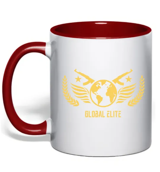 Чашка с цветной ручкой Global elite Красный фото