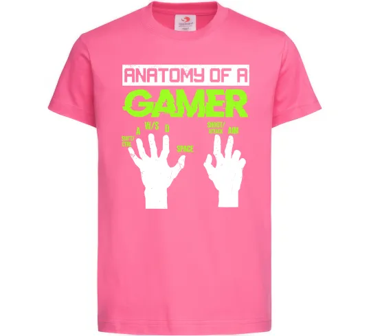 Детская футболка Anatomy of gamer Ярко-розовый фото