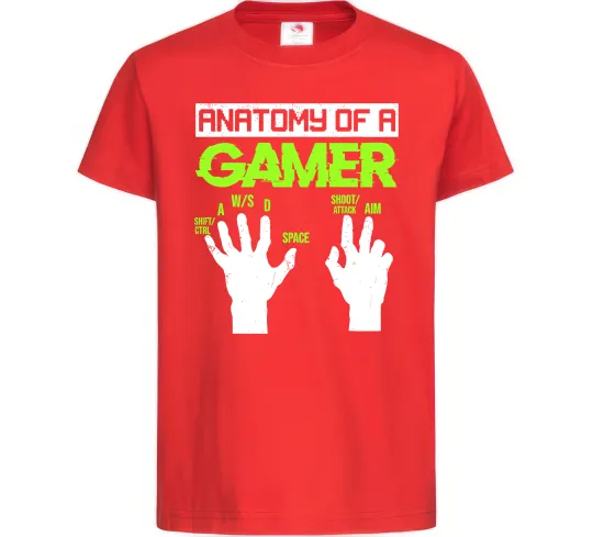 Детская футболка Anatomy of gamer Красный фото