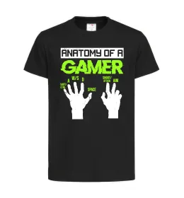 Дитяча футболка Anatomy of gamer Чорний фото