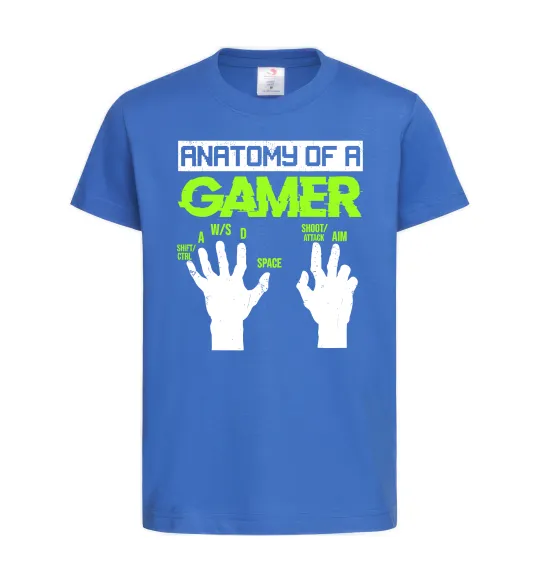 Дитяча футболка Anatomy of gamer Яскраво-синій фото