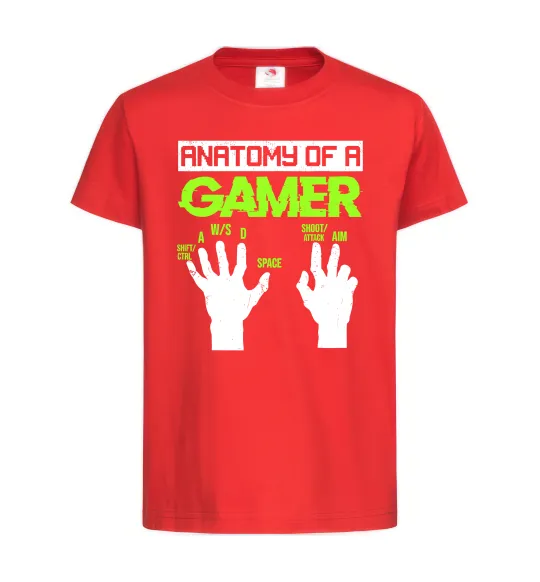 Дитяча футболка Anatomy of gamer Червоний фото