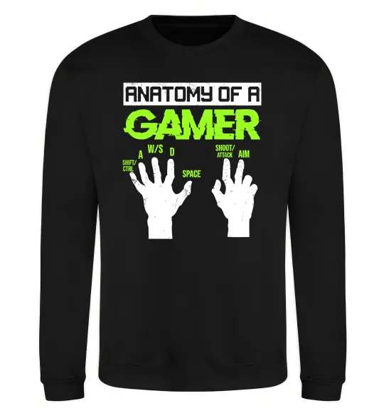 Світшот Anatomy of gamer Чорний фото
