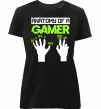 Женская премиум футболка Anatomy of gamer Черный фото