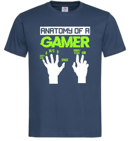 Мужская футболка Anatomy of gamer Темно-синий фото