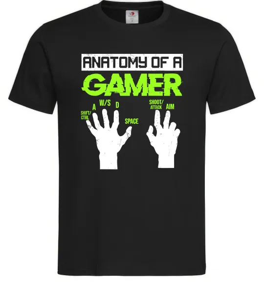 Мужская футболка Anatomy of gamer Черный фото