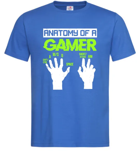 Мужская футболка Anatomy of gamer Ярко-синий фото
